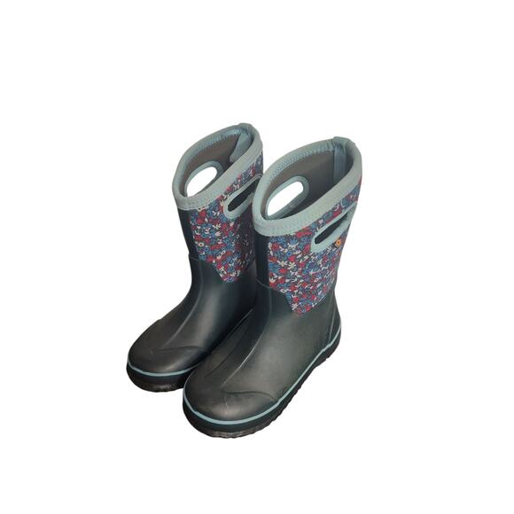 BOGS Kids Classic Floral Print Pull On Rain Boots Waterproof 2 girl